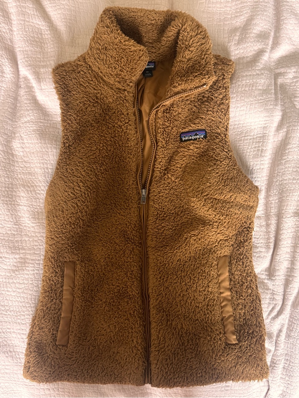 Patagonia Kids Tan/Brown Sherpa Fleece Vest